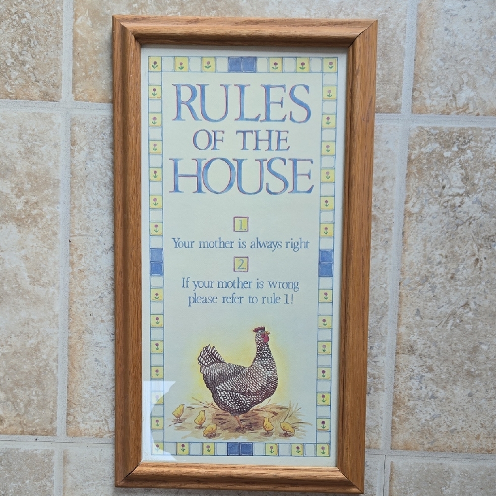 Framed 'Rules of the House' Wall Art